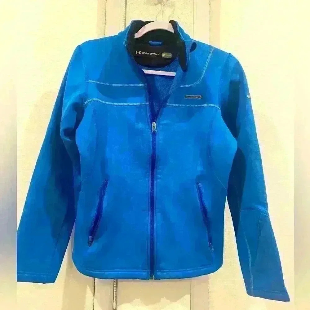 Under Armour women comfy fleece jacket in blue size M - EUC